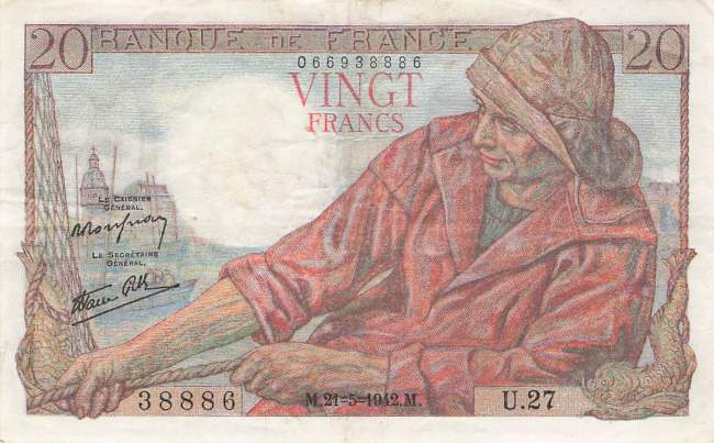 20 Francs 1942 p100a